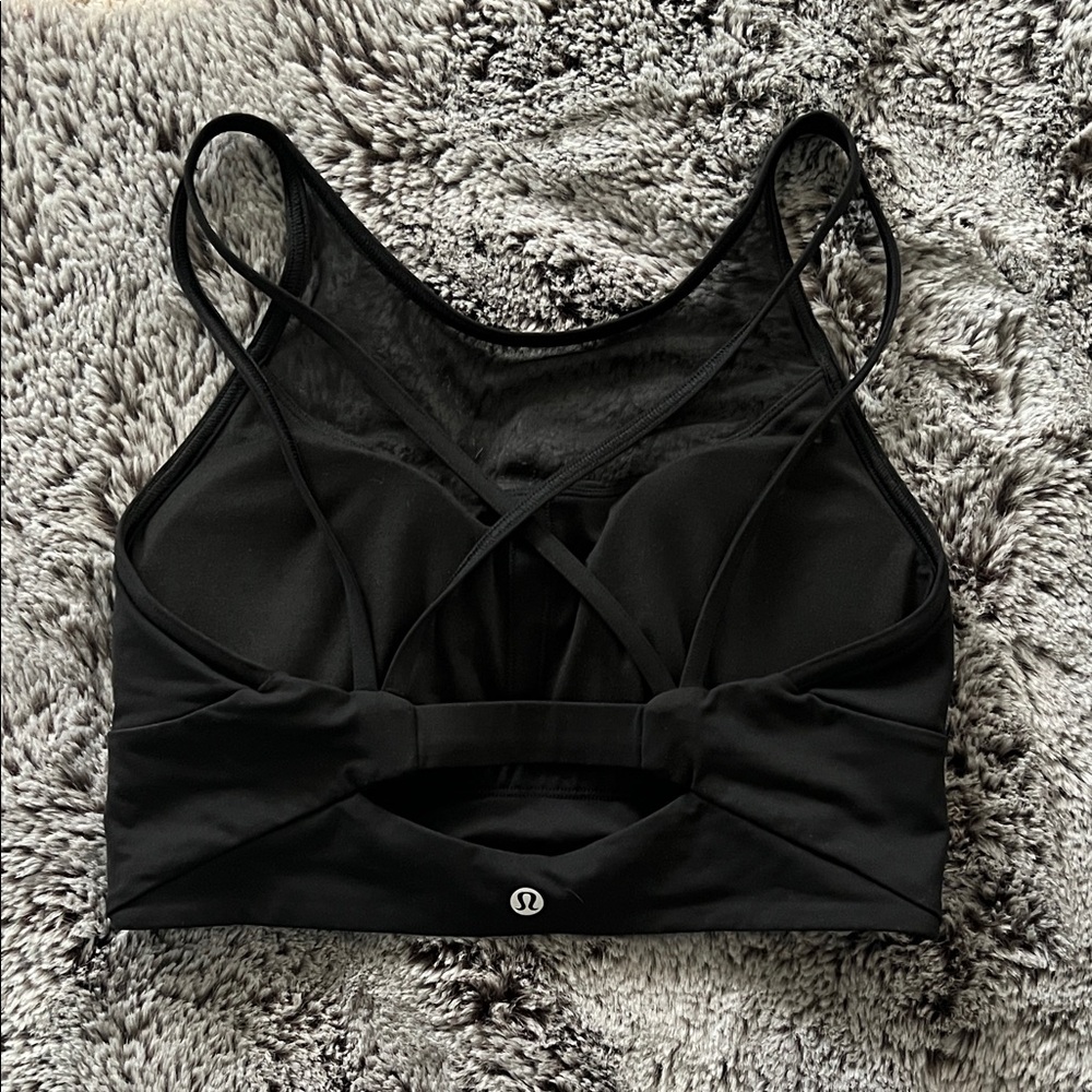 lululemon athletica Black Mesh Strappy Sports Bra